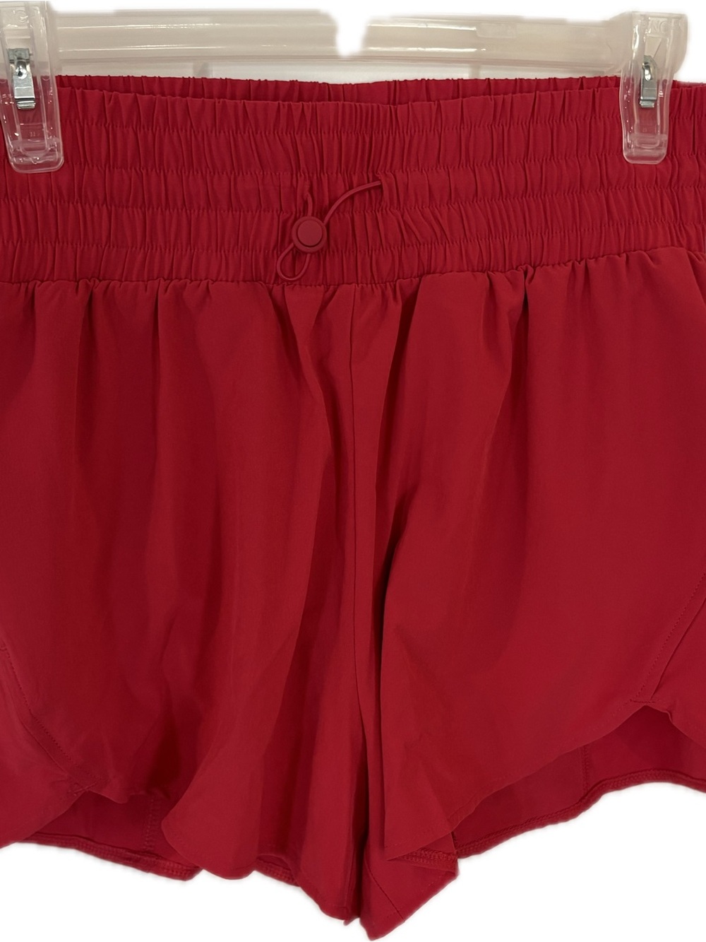 All In Motion Womens Small Pink High Rise Woven Running Shorts Toggle Drawstring
